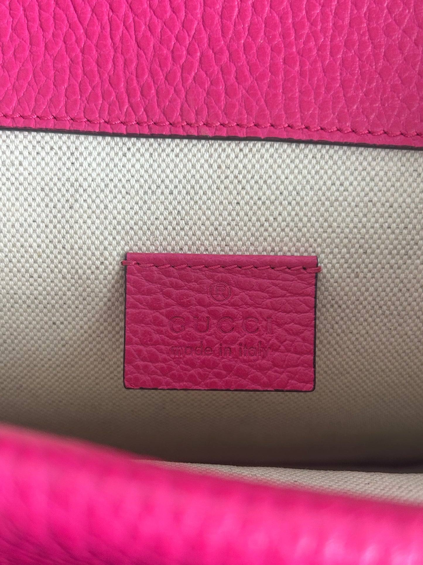 Gucci Pink Leather Dionysus Small Shoulder Bag