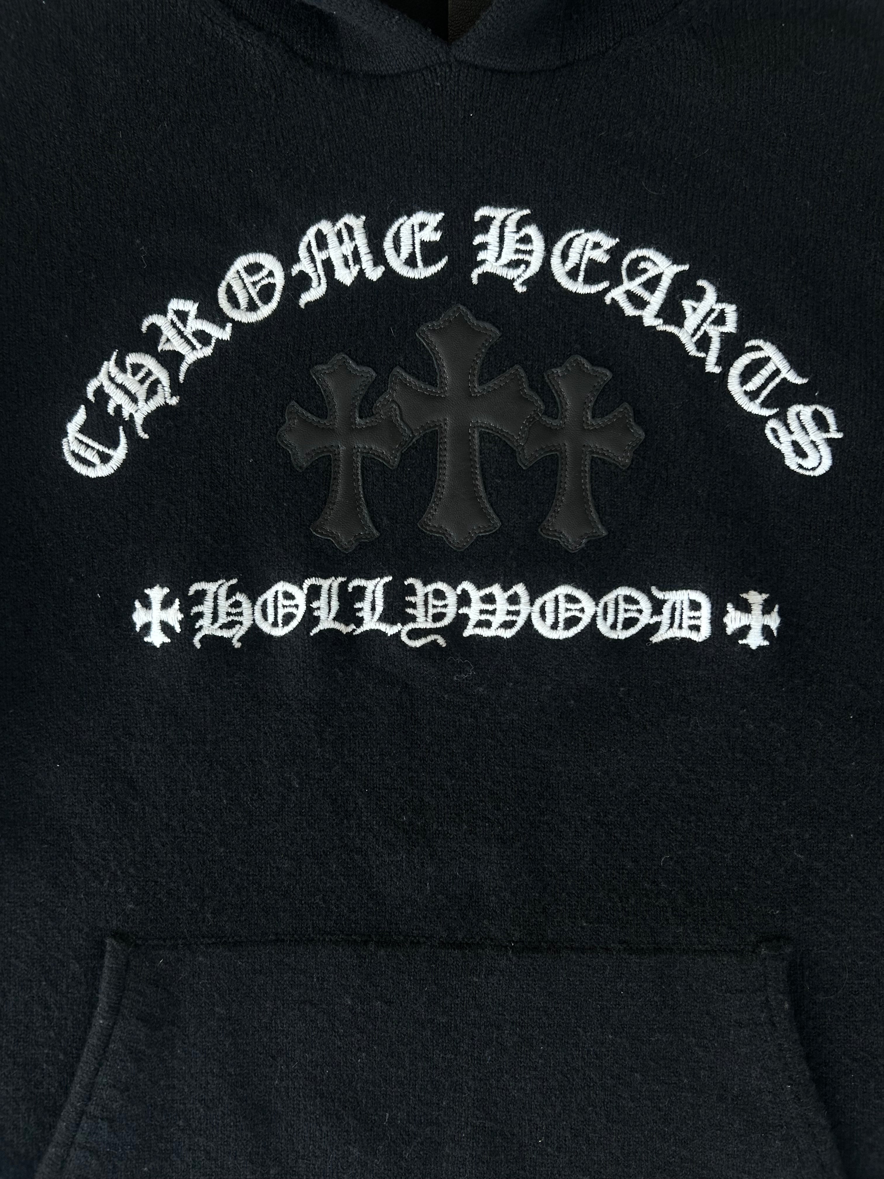 一点物♪【CHROME HEARTS】CASHMERE CROSS PATCH HOODIE Chrome Hearts Cross Patch Cashmere Pullover Hoodie - SRM