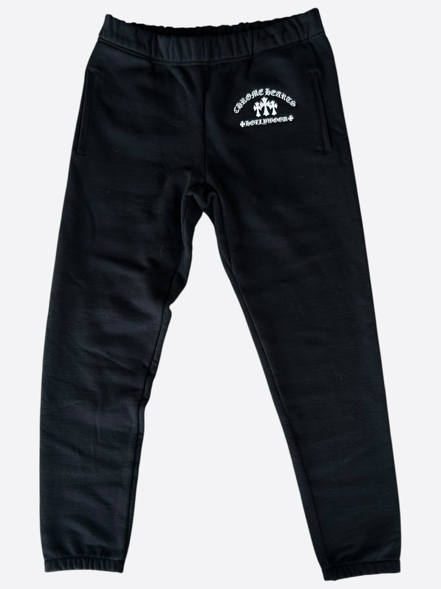 Chrome Hearts Black & White Triple Cross Embroidered Sweatpants