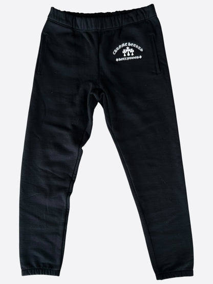 Chrome Hearts Black & White Triple Cross Embroidered Sweatpants