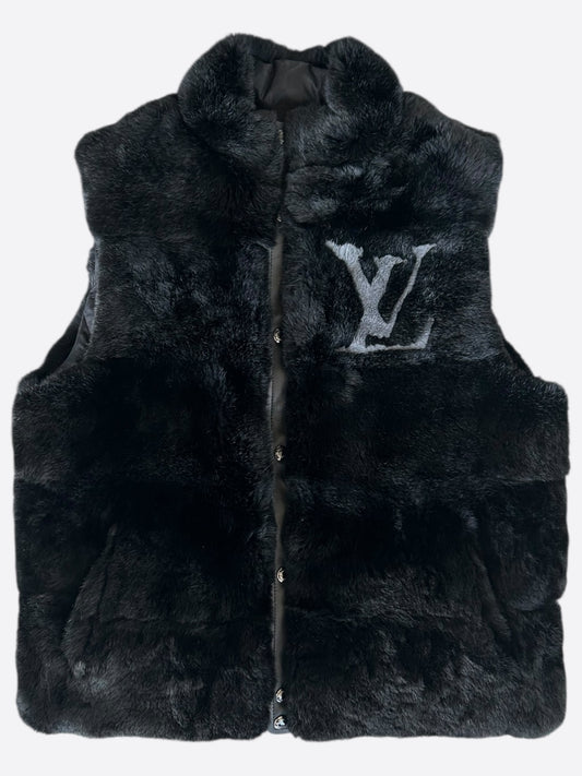 Louis Vuitton Black Rabbit Reversible Puffer Vest