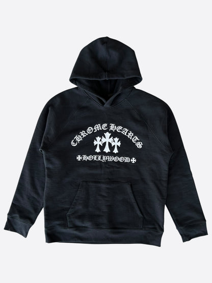 Chrome Hearts Black & White Triple Cross Embroidered Hoodie