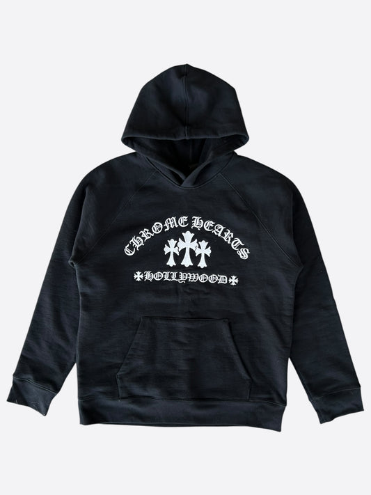 Chrome Hearts Black & White Triple Cross Embroidered Hoodie