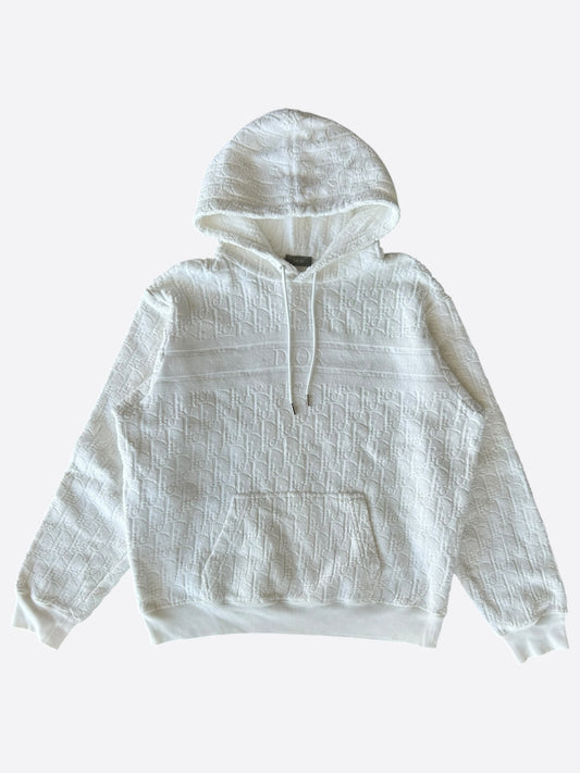 Dior White Oblique Towel Hoodie