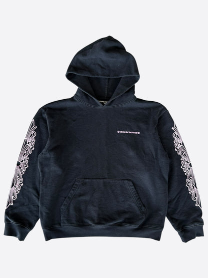 Chrome Hearts Black & Pink Floral Logo Hoodie