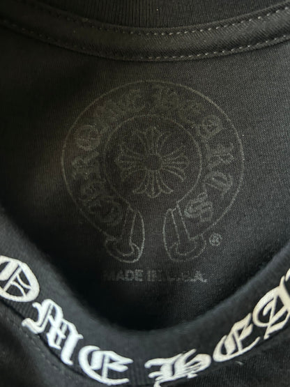 Chrome Hearts Black & White Neck Logo T-Shirt