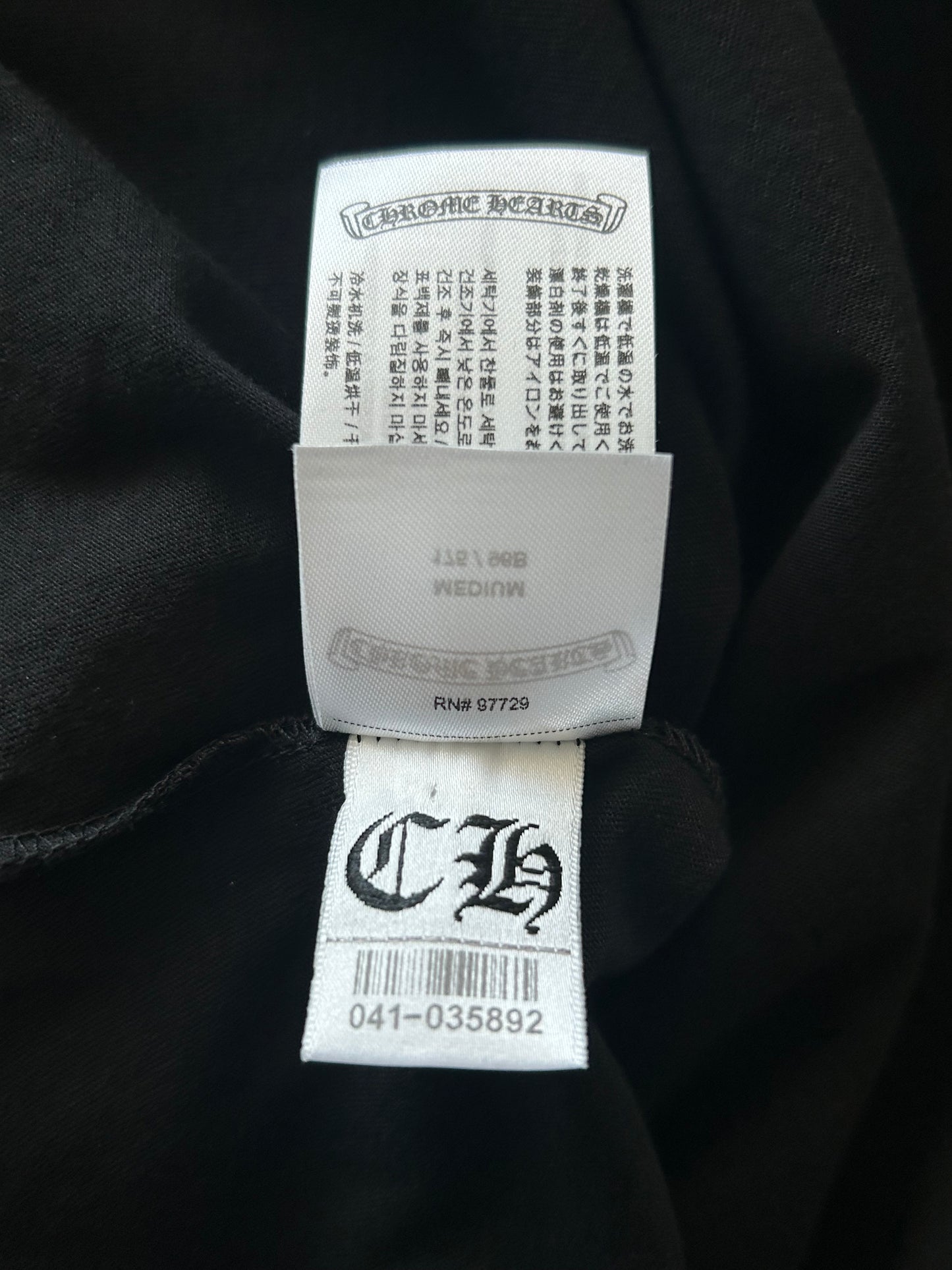 Chrome Hearts Black & White Neck Logo T-Shirt