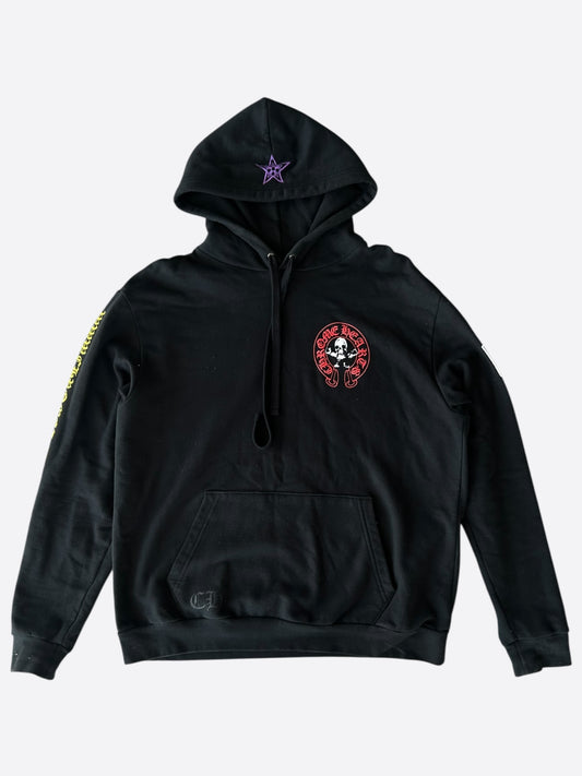 Chrome Hearts Black & Multicolor Foti Horseshoe Logo Hoodie