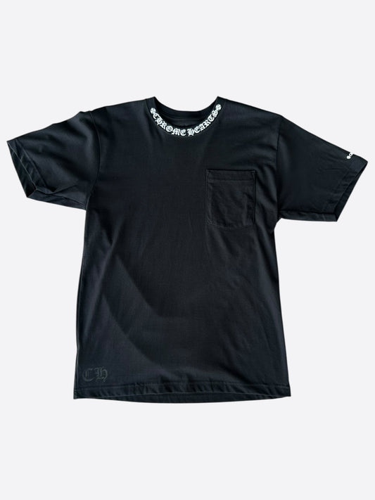 Chrome Hearts Black & White Neck Logo T-Shirt