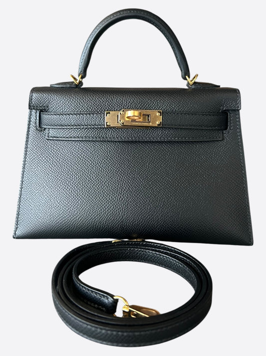 Hermes Black Epsom Mini Kelly 20