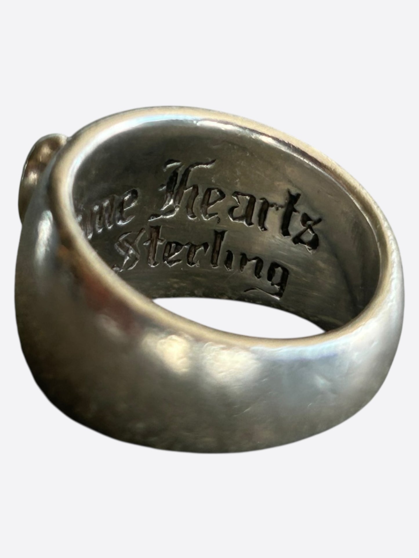 Chrome Hearts Silver & Black Diamond Heart Ring