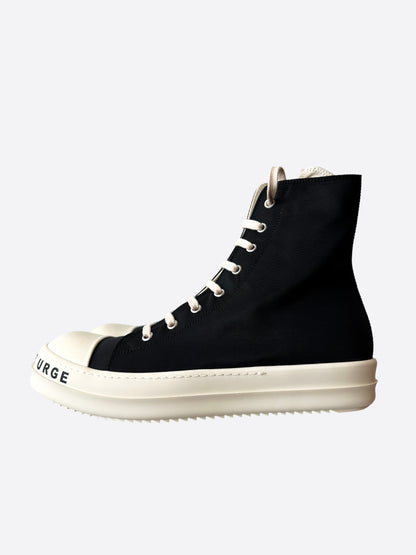 Rick Owens Drkshdw Black & White Stop Your Breath High Top Sneakers