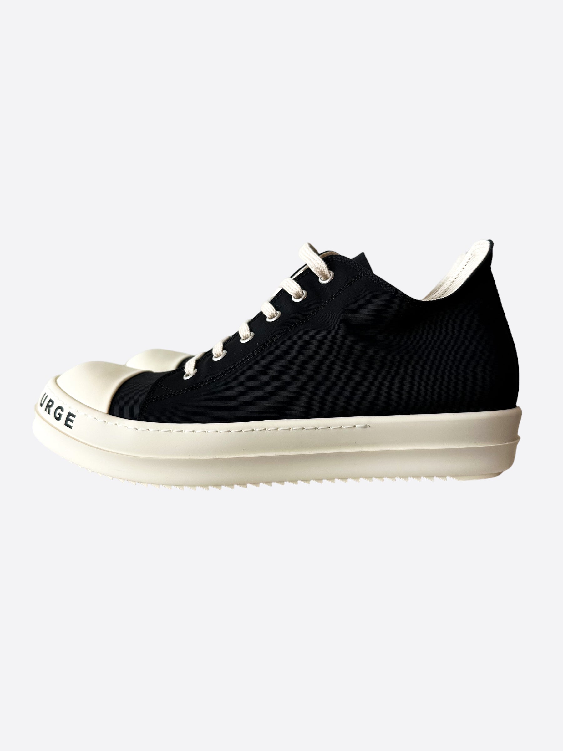 Undertrykke Rejse boble Rick Owens Drkshdw Black & White Stop Your Breath Low Top Sneakers –  Savonches