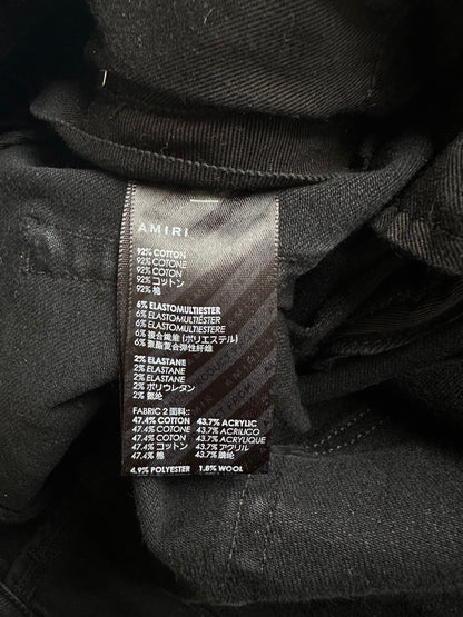 Amiri Aged Black & White Bandana Patch MX1 Jeans