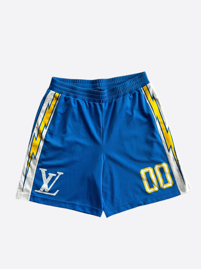 Louis Vuitton Blue Lightning Logo Shorts