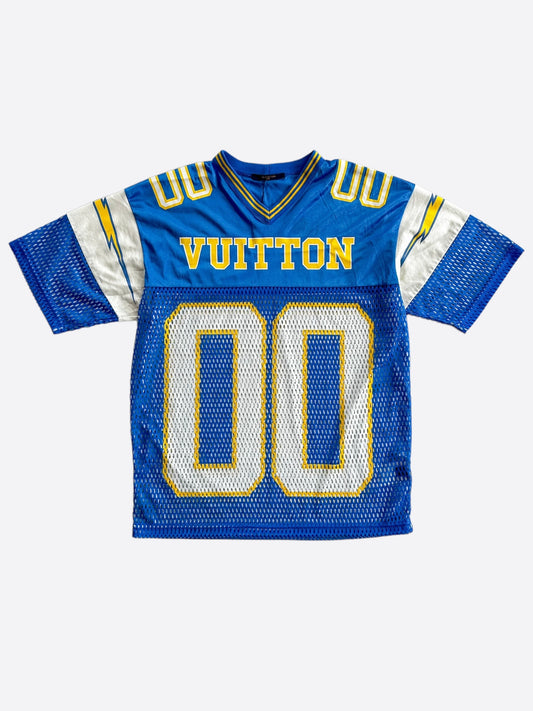 Louis Vuitton Blue & Yellow Mesh Football Jersey