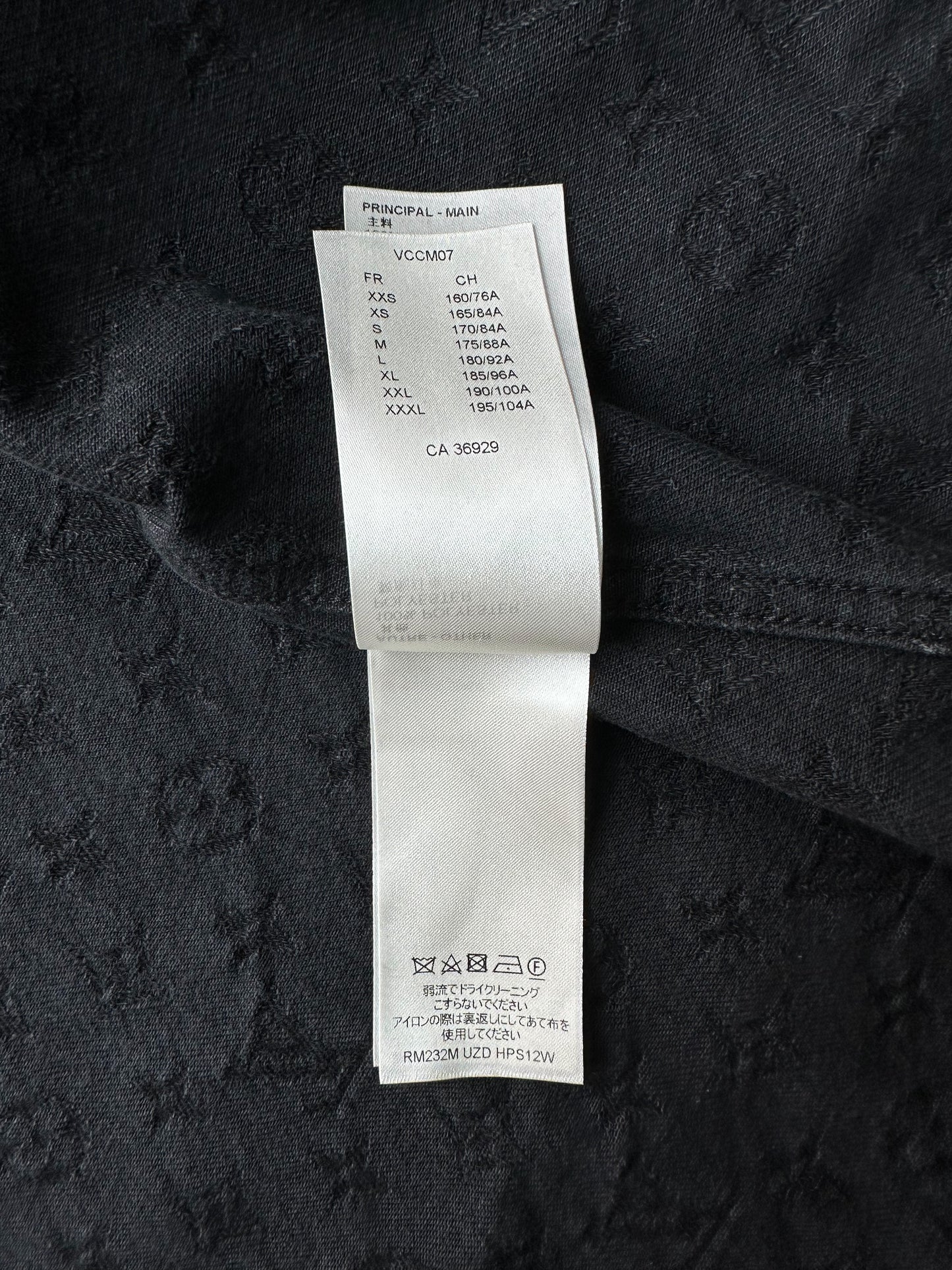 Louis Vuitton Monogram Denim Baseball Shirt 1af351, Black, S