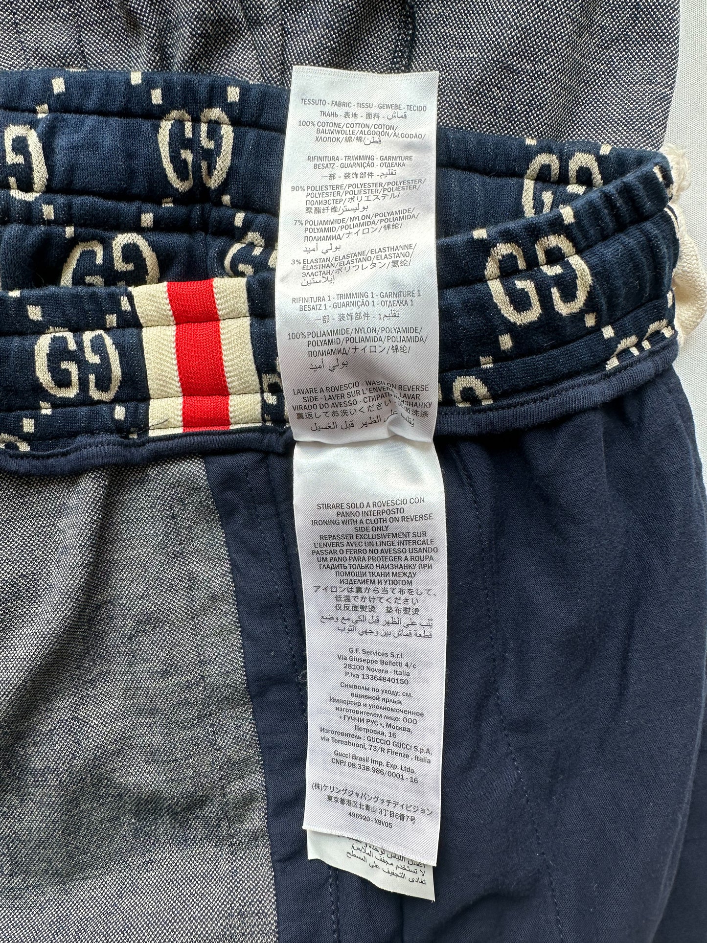 Gucci Blue & White GG Monogram Trackpants