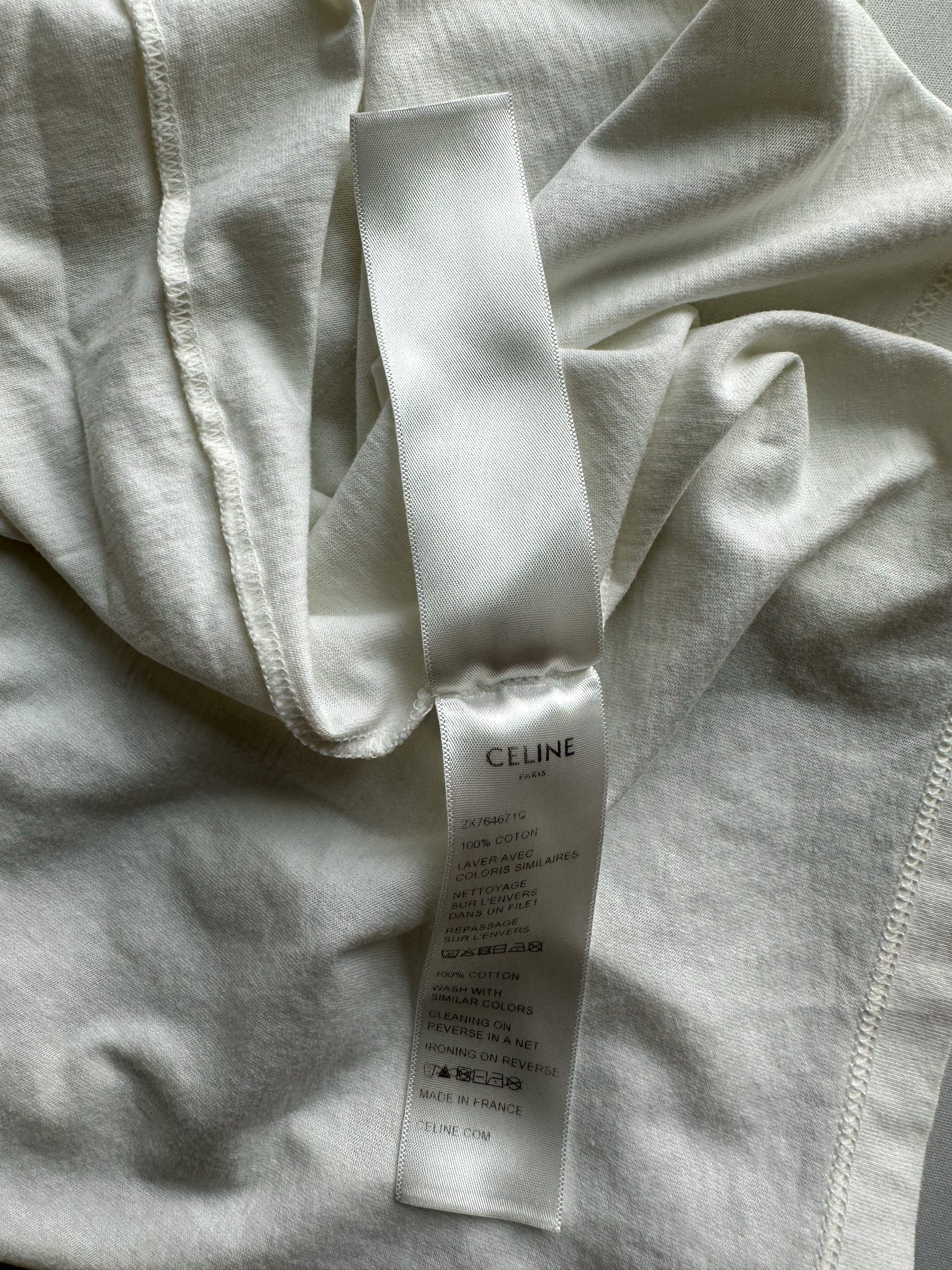 Céline Celine Logo T-Shirt in White Cotton ref.1025650 - Joli Closet