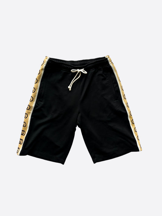 Gucci Black GG Monogram Striped Shorts