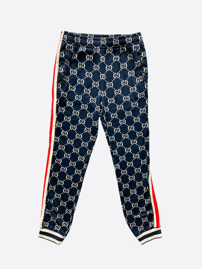 Gucci Blue & White GG Monogram Trackpants