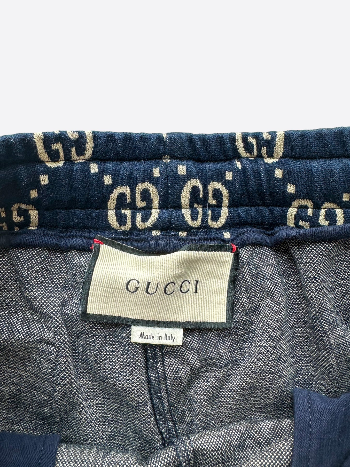 Gucci Blue & White GG Monogram Trackpants