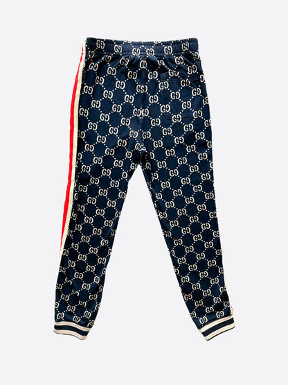 Gucci Blue & White GG Monogram Trackpants