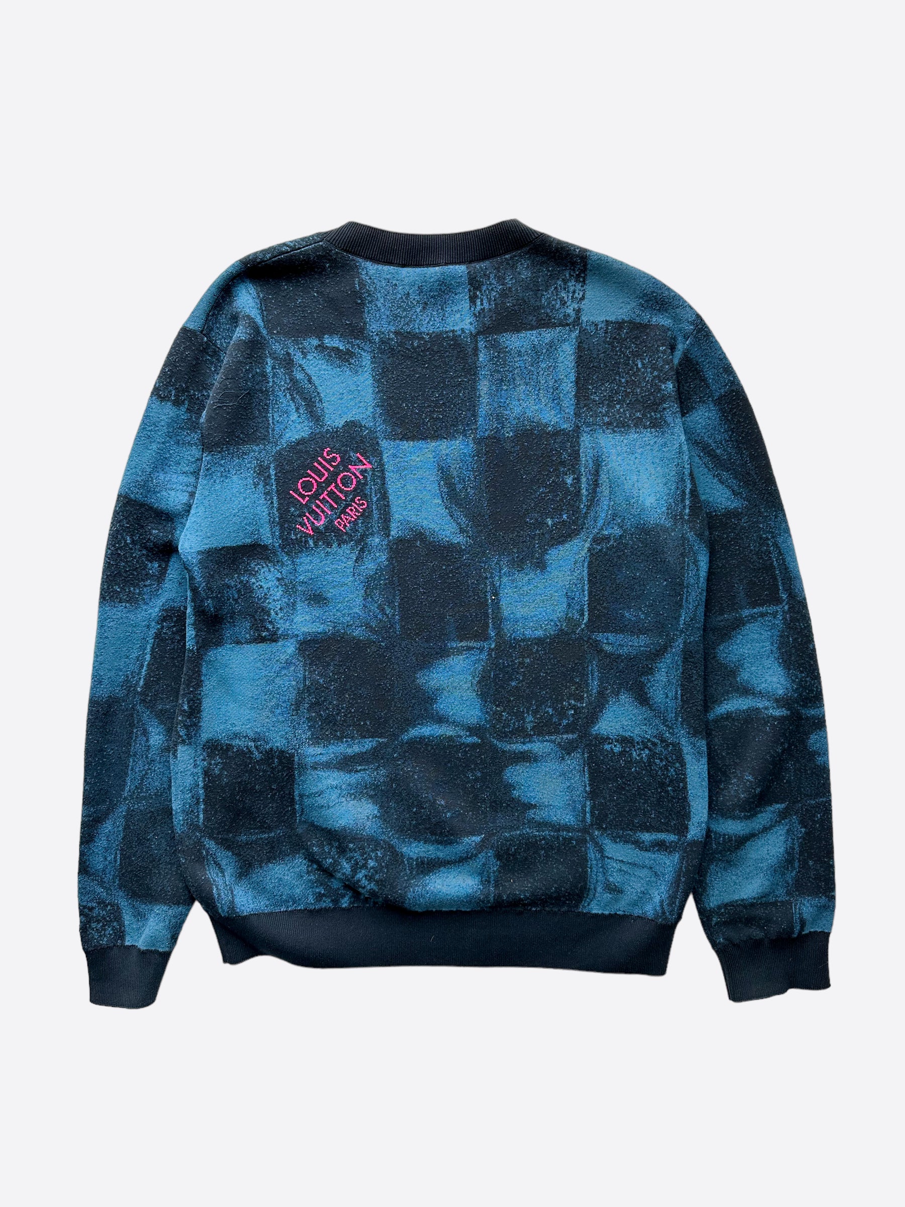 Louis Vuitton Blue Damier Salt Print Sweater – Savonches