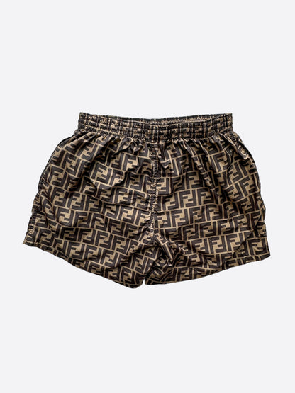 Fendi Brown & Black Monogram Swimshorts