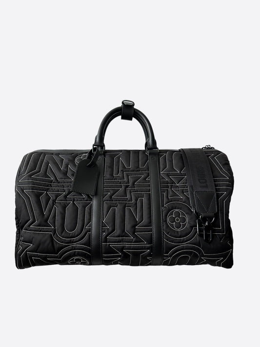 Louis Vuitton Black & White Snow Capsule Keepall 50