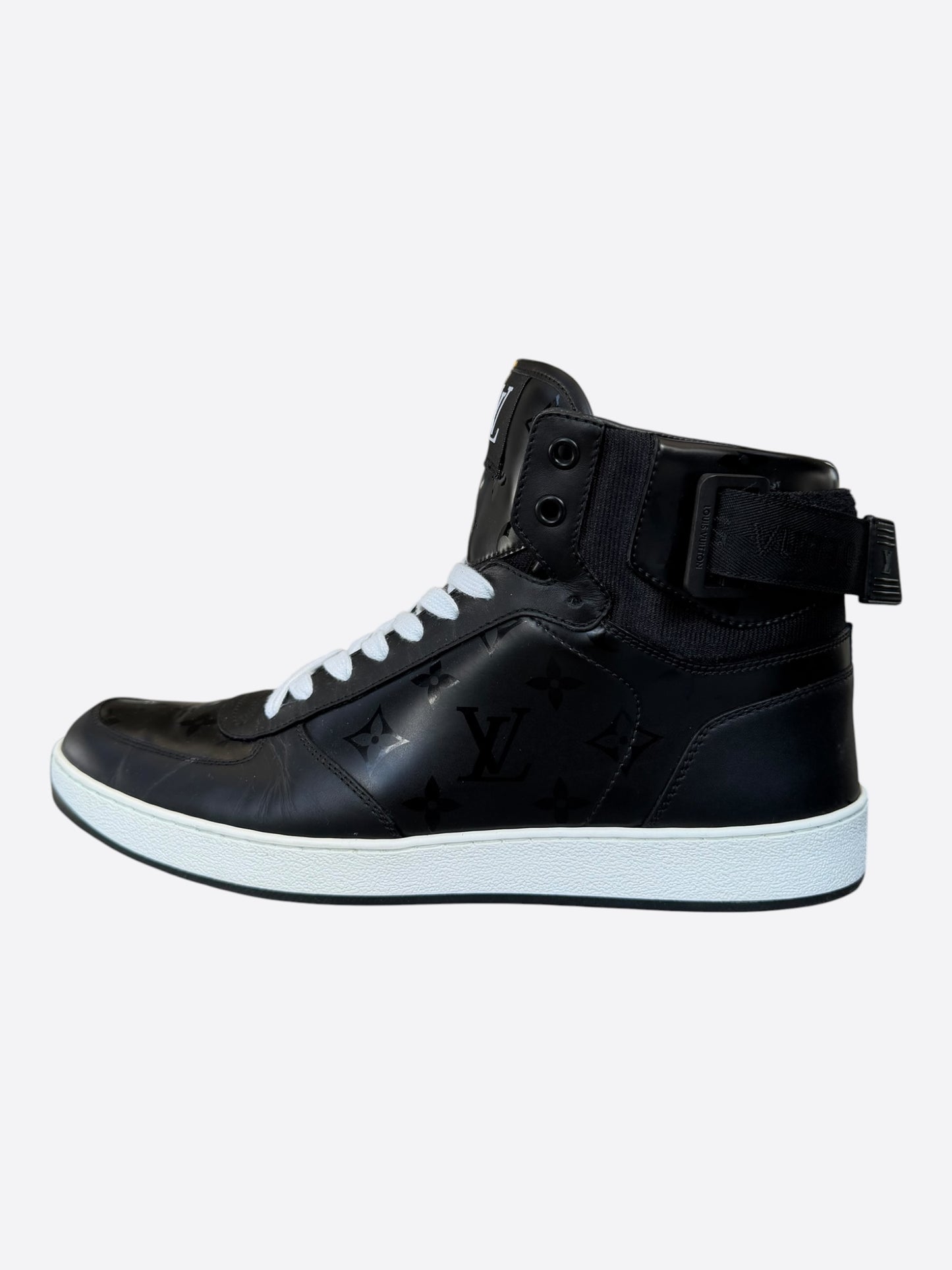 Louis Vuitton Black Monogram Rivoli High Top Sneakers