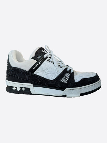 Louis Vuitton Black & White Denim Monogram Trainers