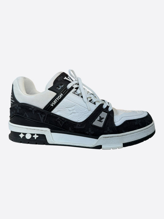 Louis Vuitton Black & White Denim Monogram Trainers