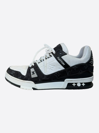 Louis Vuitton Black & White Denim Monogram Trainers