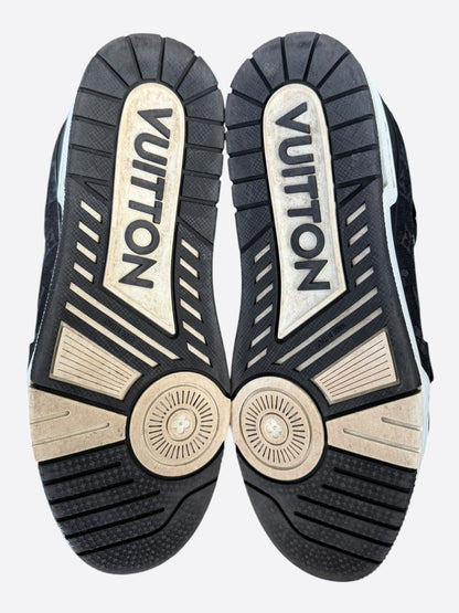 Louis Vuitton Black & White Denim Monogram Trainers