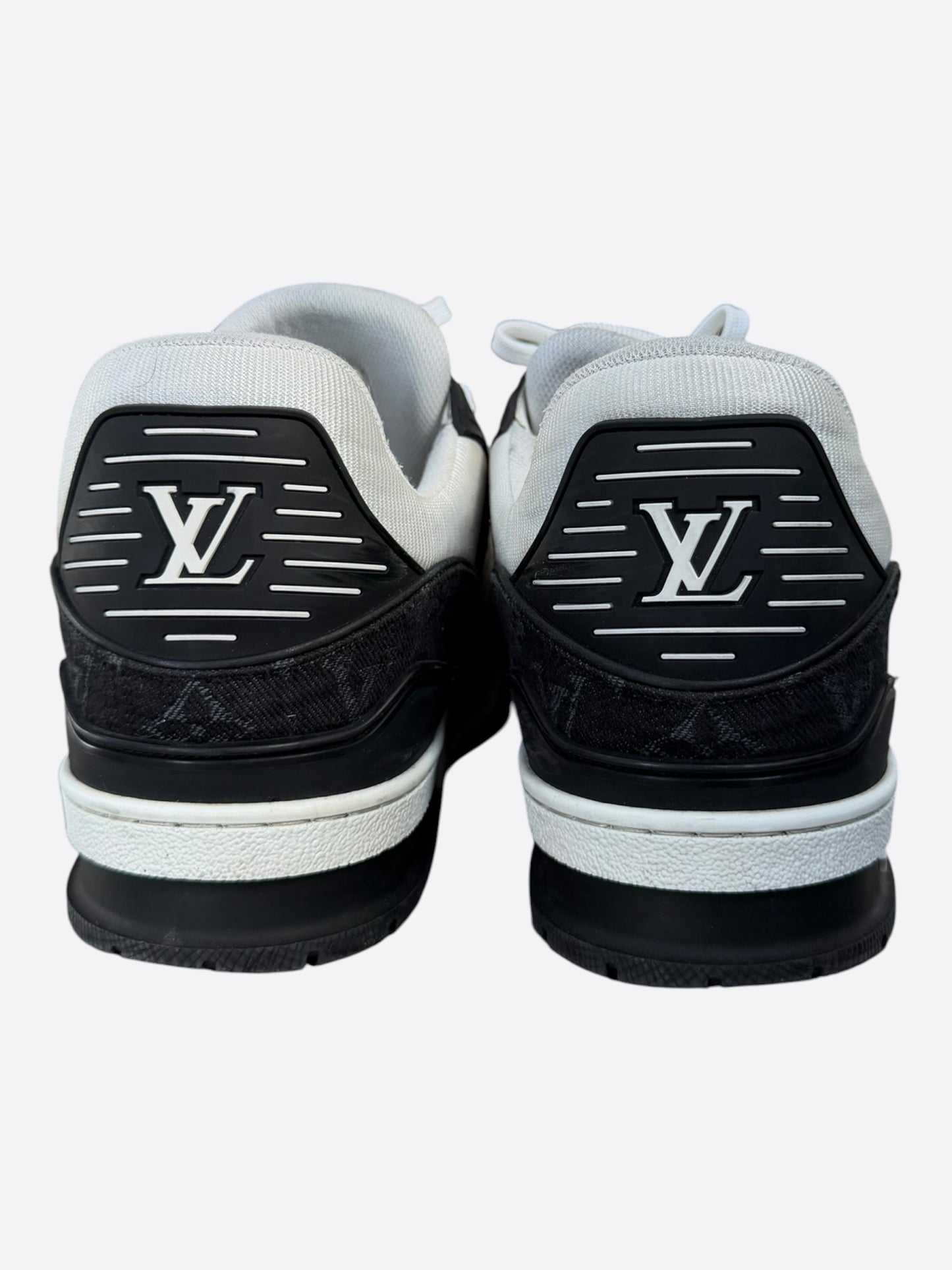 Louis Vuitton Black & White Denim Monogram Trainers