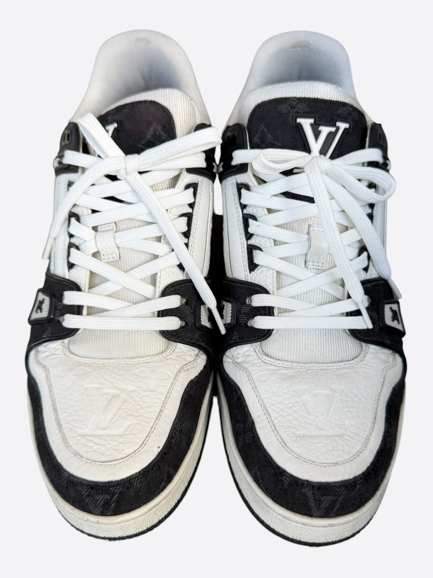 Louis Vuitton Black & White Denim Monogram Trainers