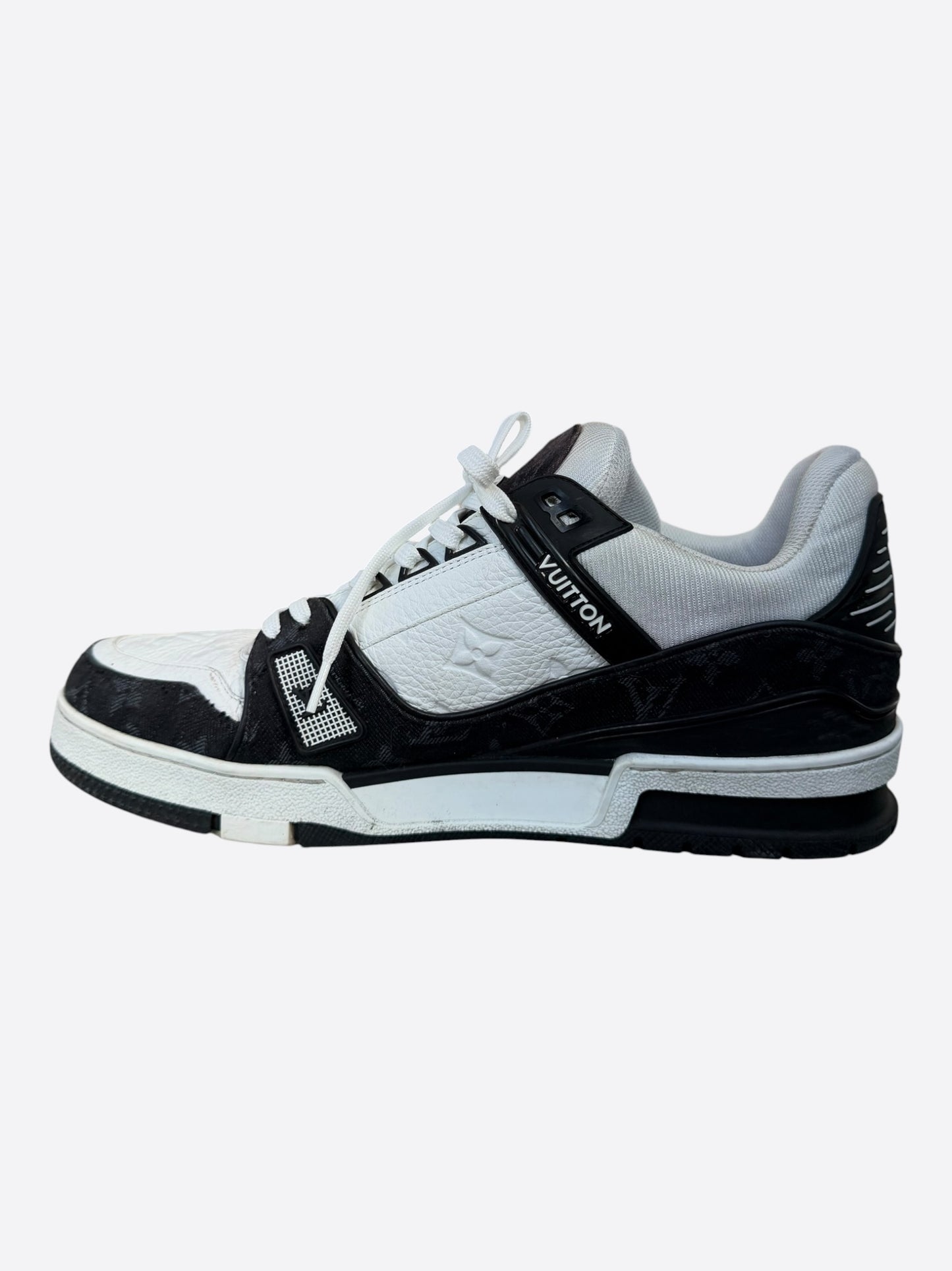 Louis Vuitton Black & White Denim Monogram Trainers