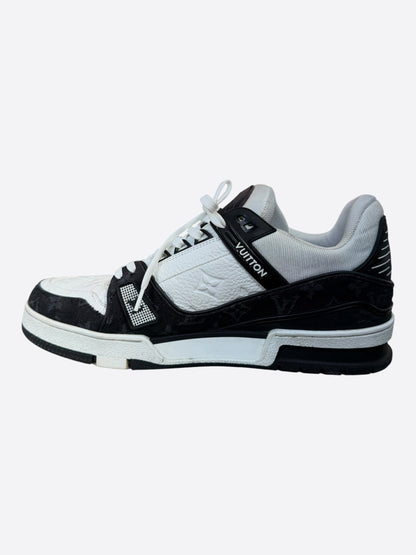 Louis Vuitton Black & White Denim Monogram Trainers