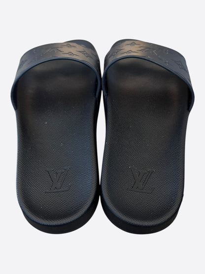 Louis Vuitton Black Monogram Slides