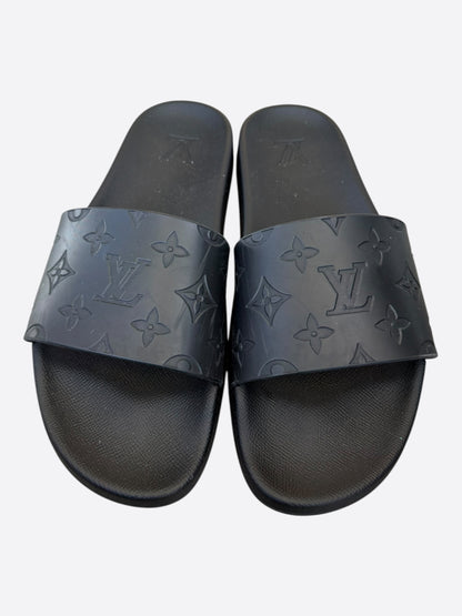 Louis Vuitton Black Monogram Slides