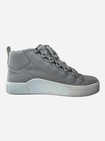 Balenciaga Grey & White Arena High Top Sneakers
