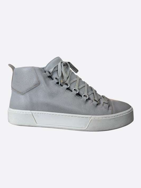 Balenciaga Grey & White Arena High Top Sneakers
