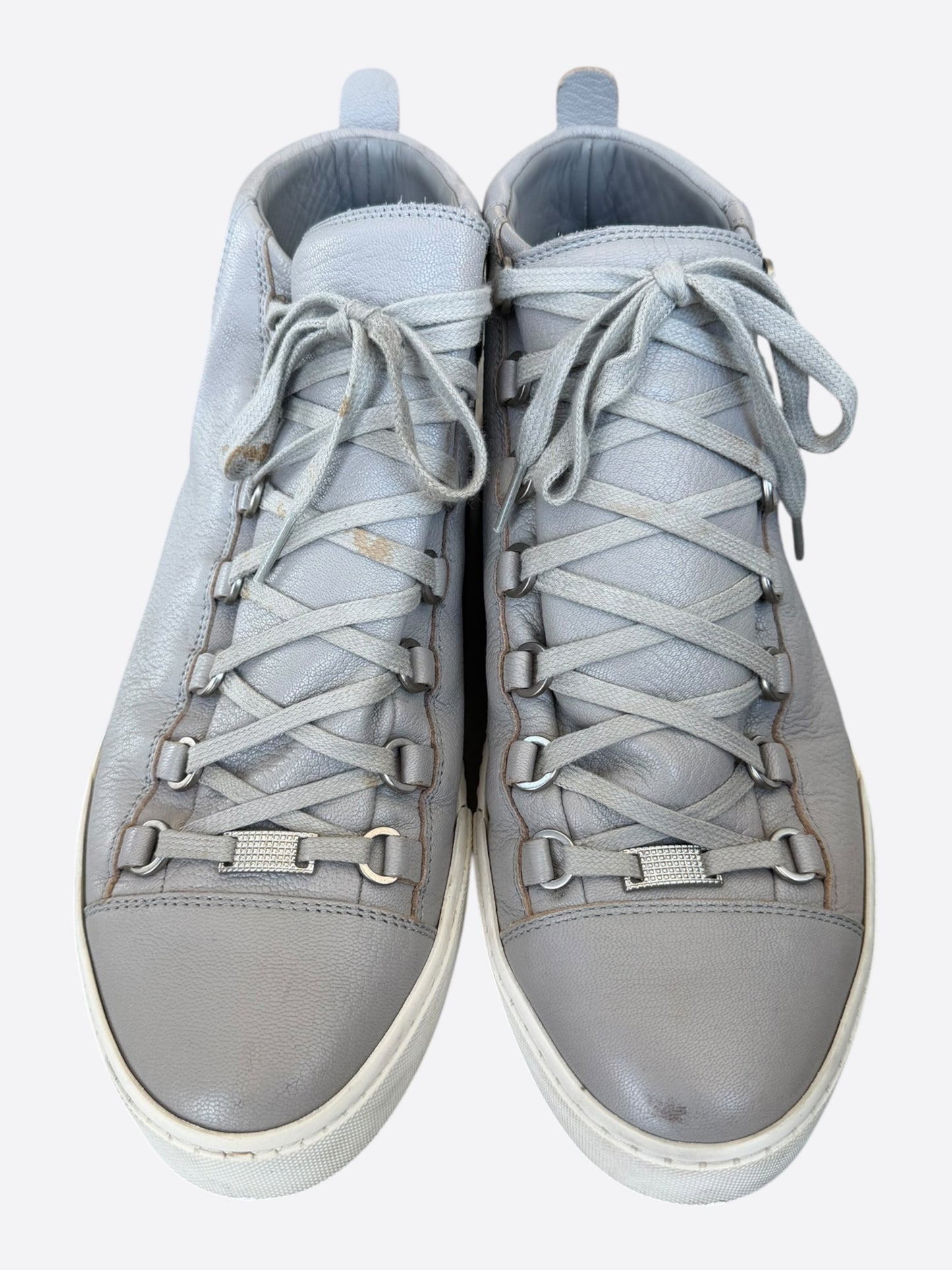 Balenciaga Grey & White Arena High Top Sneakers