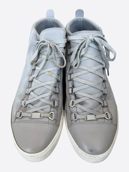 Balenciaga Grey & White Arena High Top Sneakers