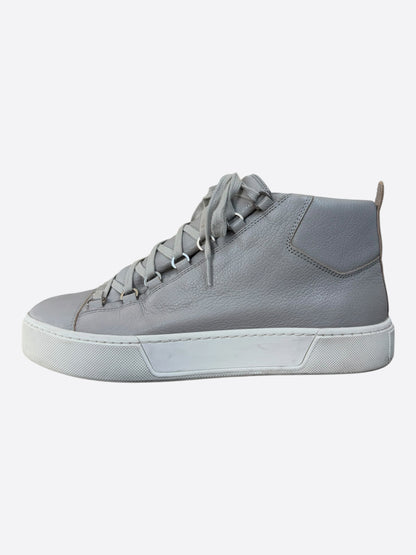 Balenciaga Grey & White Arena High Top Sneakers