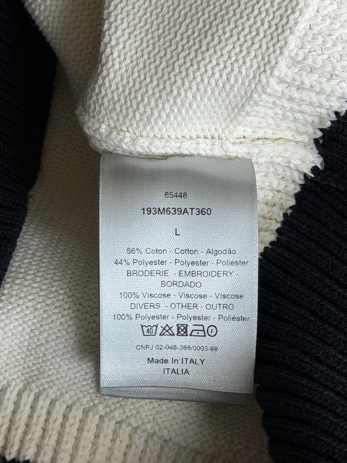 Dior Kenny Scharf White & Black Logo Knit Sweater