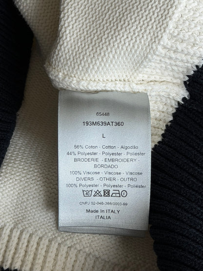 Dior Kenny Scharf White & Black Logo Knit Sweater