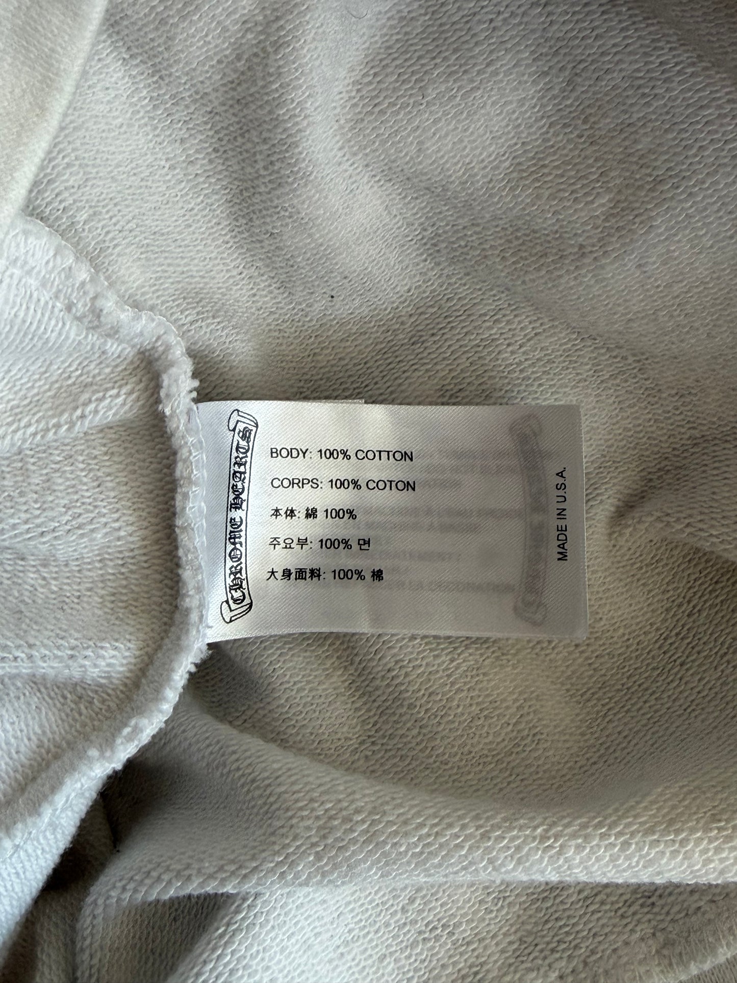 Chrome Hearts White & Black Cross Jacquard Horseshoe Logo Hoodie