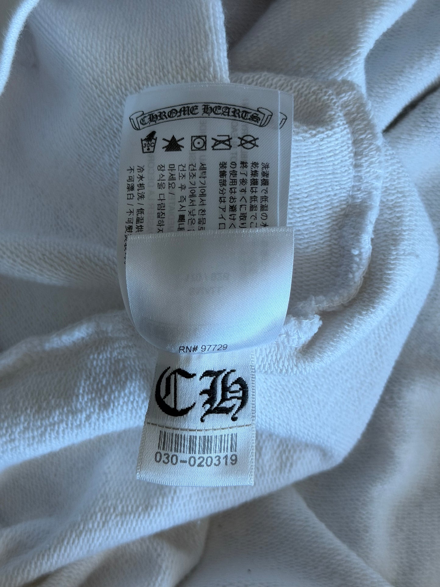 Chrome Hearts White & Black Cross Jacquard Horseshoe Logo Hoodie